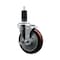 Service Caster 5'' Maroon Poly Swivel 1-1/4'' Expanding Stem Caster with Brake SCC-EX20S514-PPUB-MRN-TLB-114 - alternate 1